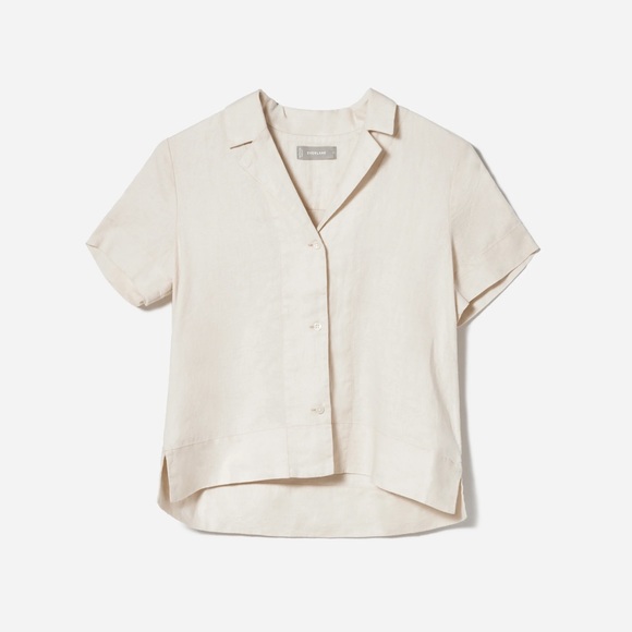 Everlane Tops - NWOT Everlane white linen short sleeve shirt